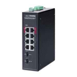 Vivotek AW-IHB-1040 industrinis 10 prievadų valdomas PoE komutatorius (8 PoE, DIN)