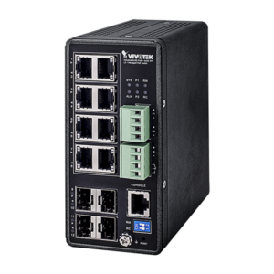 Vivotek AW-IHT-1271 industrinis 12 prievadų L2+ valdomas PoE komutatorius (8 PoE + 4 SFP)