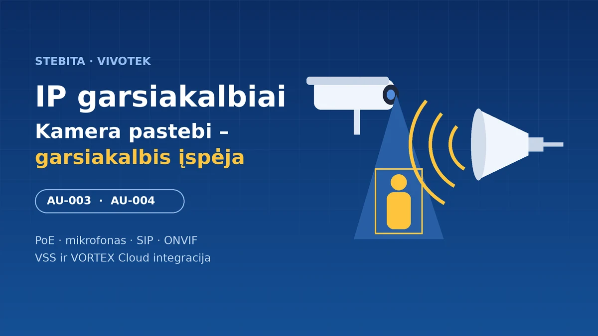 VIVOTEK IP garsiakalbiai AU-003 ir AU-004 – kamera pastebi, garsiakalbis įspėja